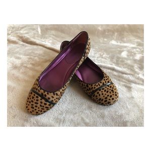 Coach leopard calf hair flats - great condition